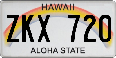 HI license plate ZKX720