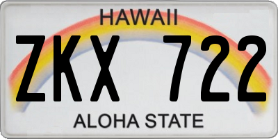 HI license plate ZKX722