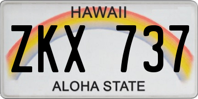 HI license plate ZKX737