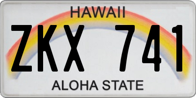 HI license plate ZKX741