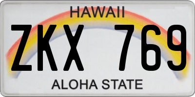 HI license plate ZKX769