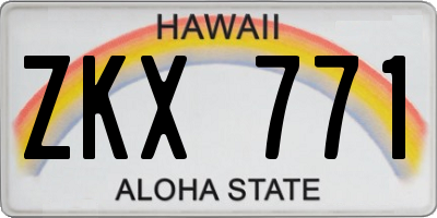 HI license plate ZKX771