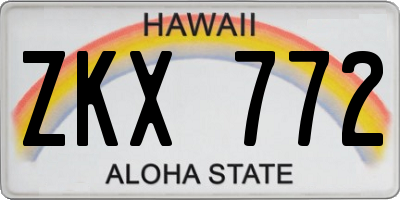 HI license plate ZKX772