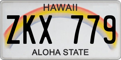 HI license plate ZKX779