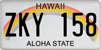 HI license plate ZKY158