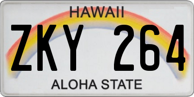 HI license plate ZKY264