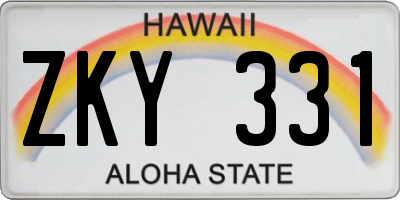 HI license plate ZKY331