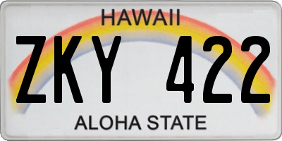 HI license plate ZKY422