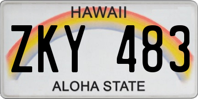 HI license plate ZKY483