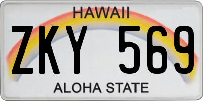 HI license plate ZKY569