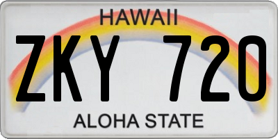 HI license plate ZKY720