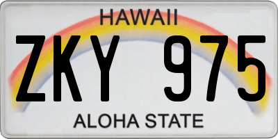HI license plate ZKY975
