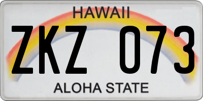 HI license plate ZKZ073