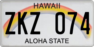 HI license plate ZKZ074