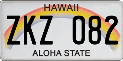 HI license plate ZKZ082
