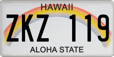HI license plate ZKZ119