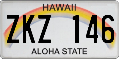 HI license plate ZKZ146