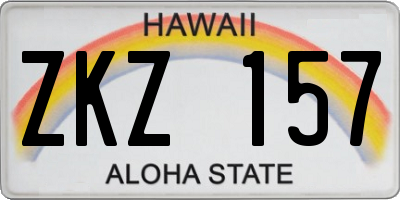 HI license plate ZKZ157