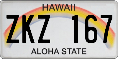 HI license plate ZKZ167