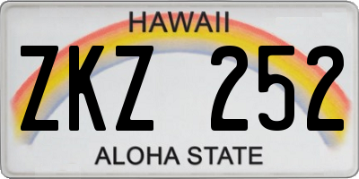 HI license plate ZKZ252