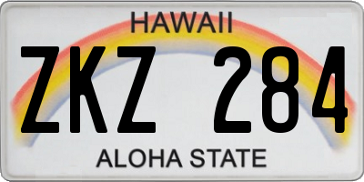 HI license plate ZKZ284