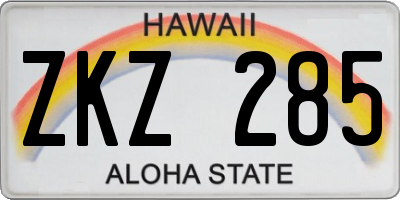 HI license plate ZKZ285