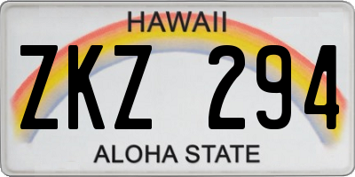 HI license plate ZKZ294