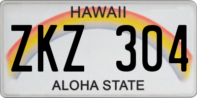 HI license plate ZKZ304