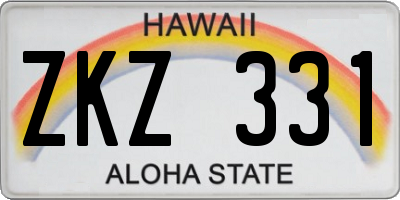 HI license plate ZKZ331