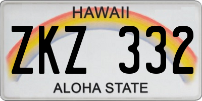 HI license plate ZKZ332