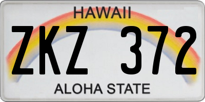 HI license plate ZKZ372