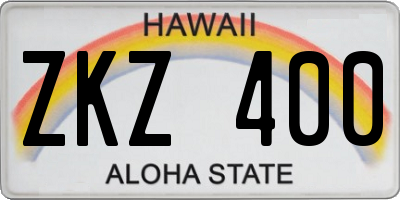 HI license plate ZKZ400