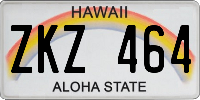 HI license plate ZKZ464