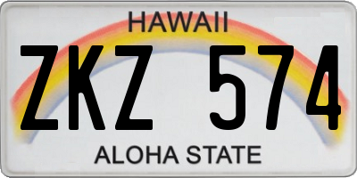 HI license plate ZKZ574