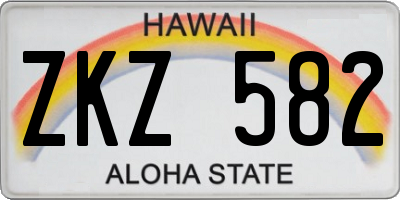 HI license plate ZKZ582