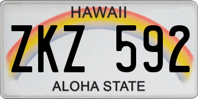 HI license plate ZKZ592