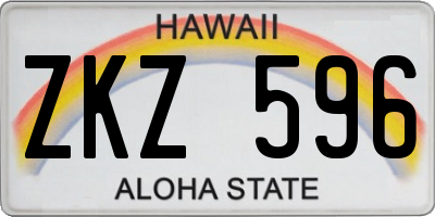 HI license plate ZKZ596