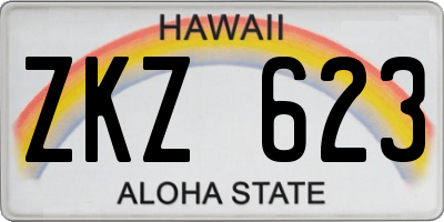 HI license plate ZKZ623