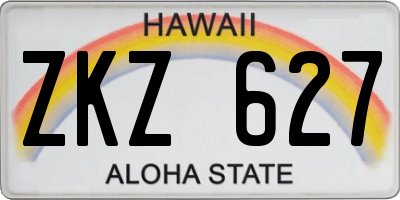 HI license plate ZKZ627