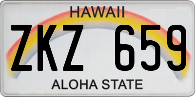 HI license plate ZKZ659