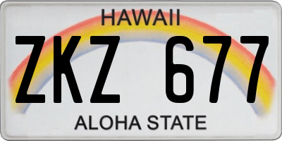 HI license plate ZKZ677