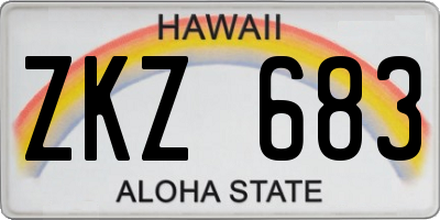 HI license plate ZKZ683
