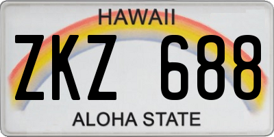 HI license plate ZKZ688