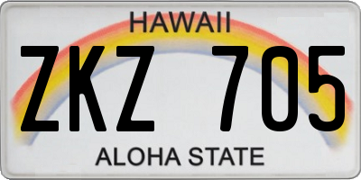 HI license plate ZKZ705