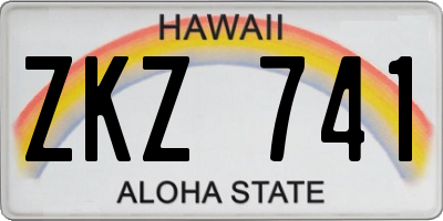 HI license plate ZKZ741