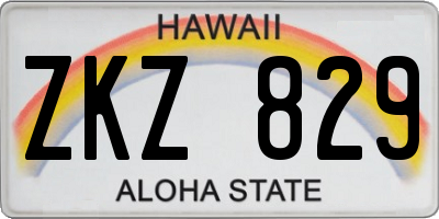 HI license plate ZKZ829