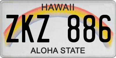 HI license plate ZKZ886