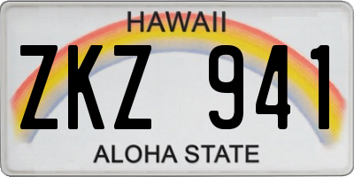 HI license plate ZKZ941