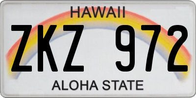HI license plate ZKZ972