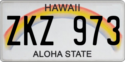 HI license plate ZKZ973
